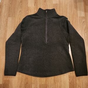 Old Navy Quarter Zip Stretch Pullover Fleece Charcoal Grey Medium